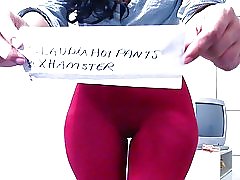 Cameltoe legíny červené claudiahotpants